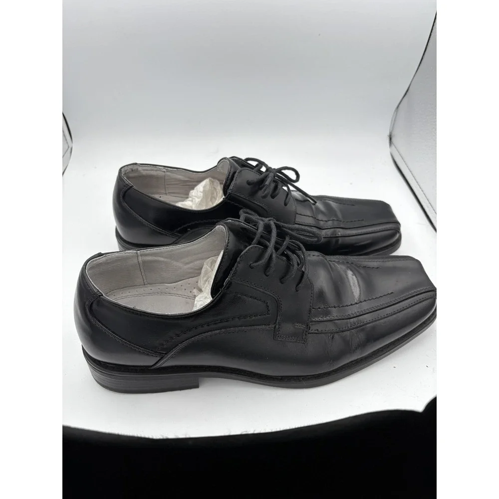 Stacy Adams Shoes‎ Mens Size 10 Black Leather Square Toe Derby Dress Lined